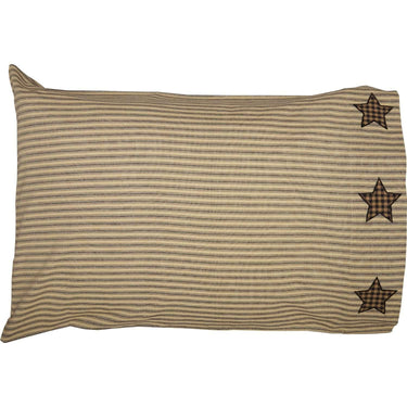 Farmhouse Star Standard Pillow Case w/Applique Star Set of 2 21x30 VHC Brands - The Fox Decor